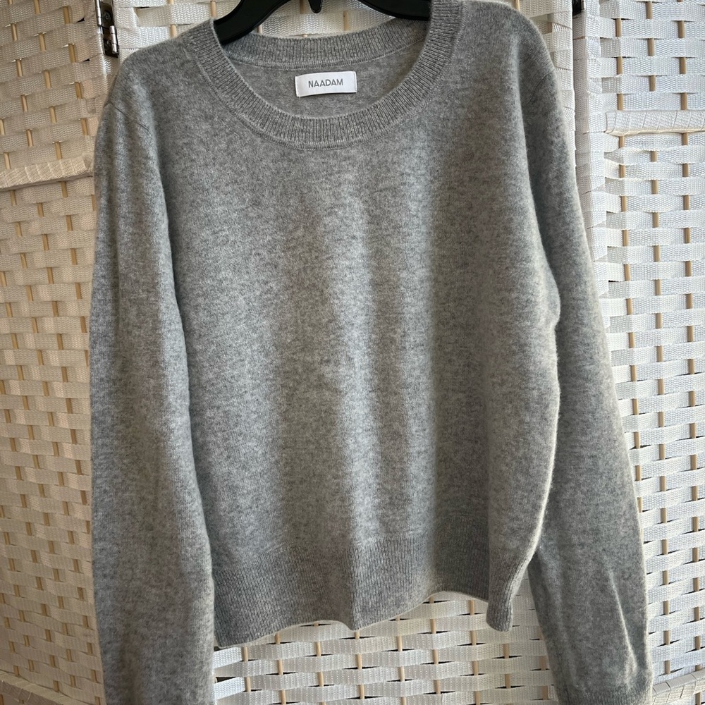 NAADAM Gray Crewneck Sweater Soft Knit